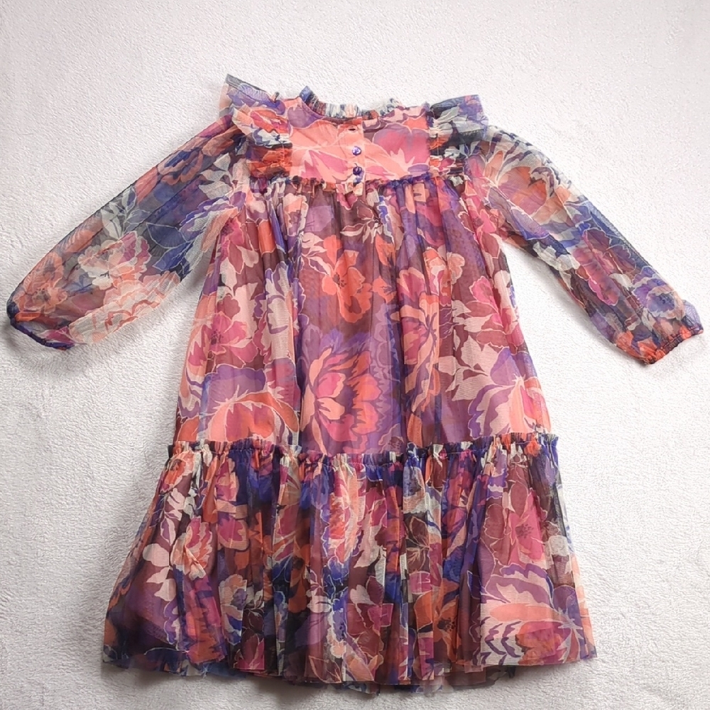 Angel & Rocket Girls Eleanor/Cara Floral Mesh Dress Size 6 (UK) - Picture 2 of 12
